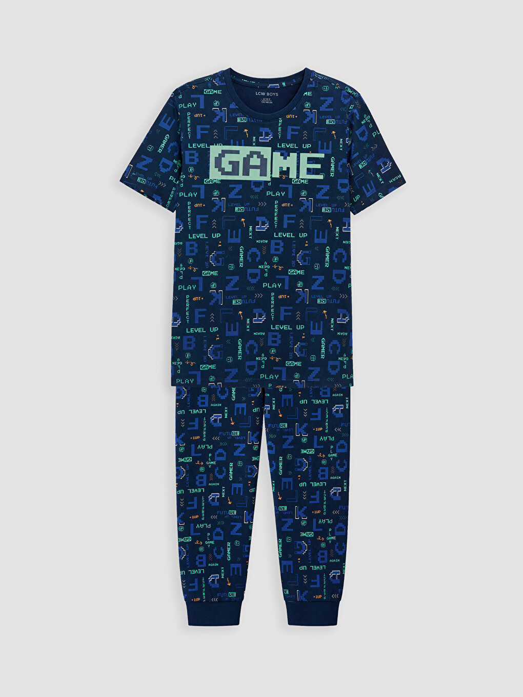 Lacivert Baskılı Erkek Çocuk Pijama Takım