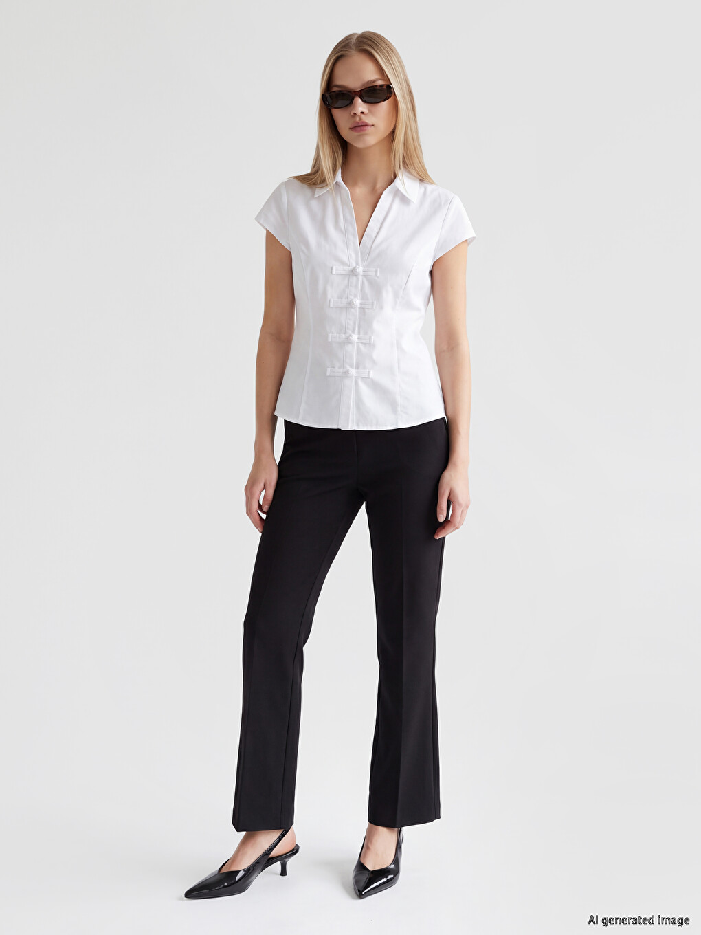 High Waist Women's Cigarette Trousers
