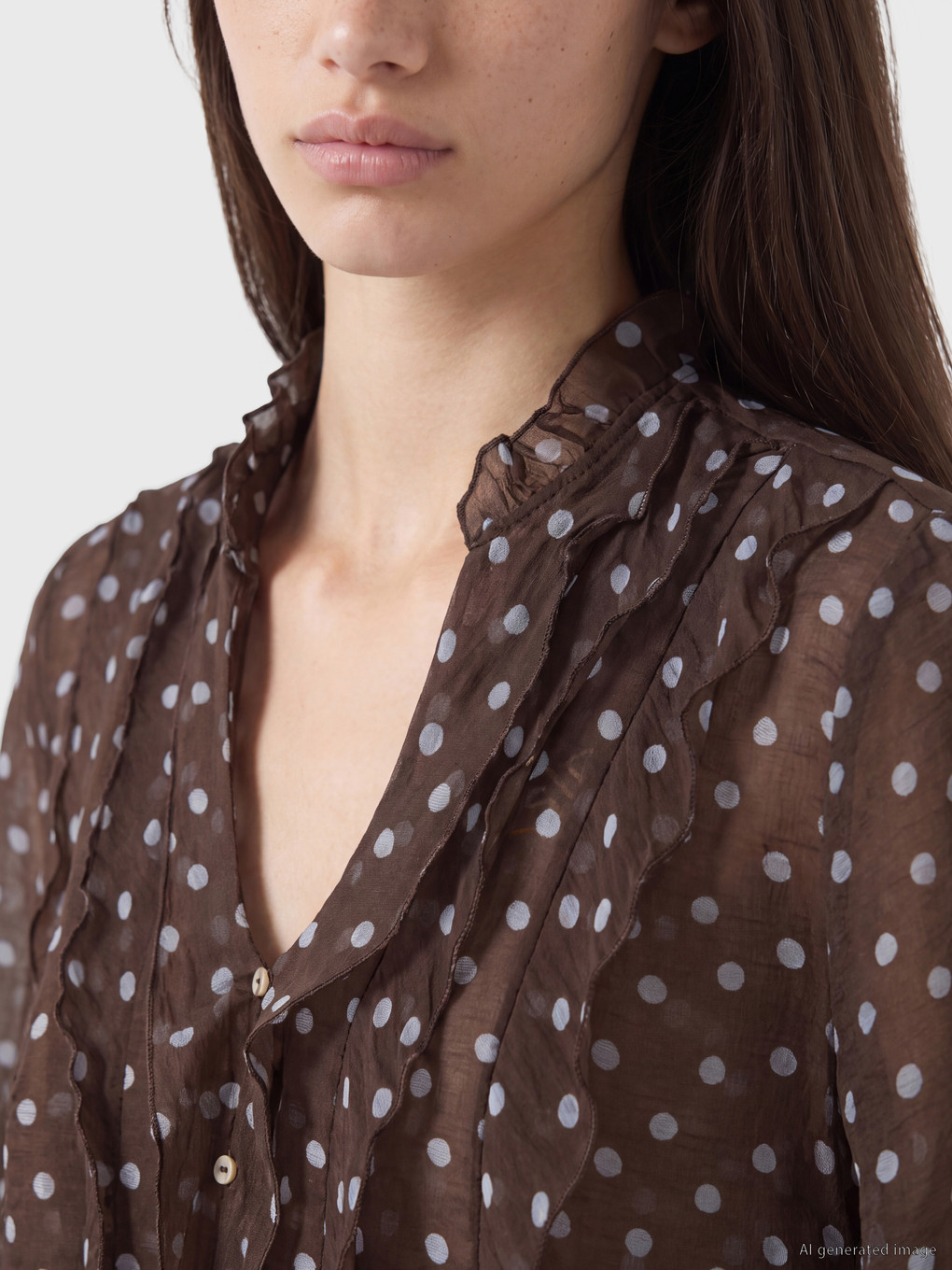 Polka Dot Chiffon Women's Shirt-2