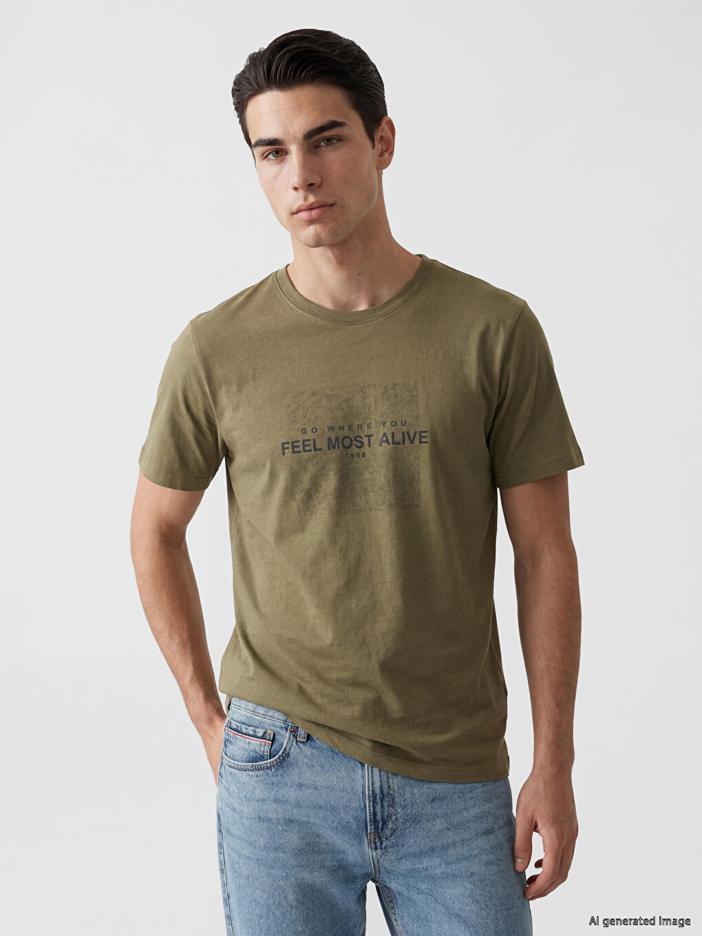 Crew Neck Printed Men's T-shirt