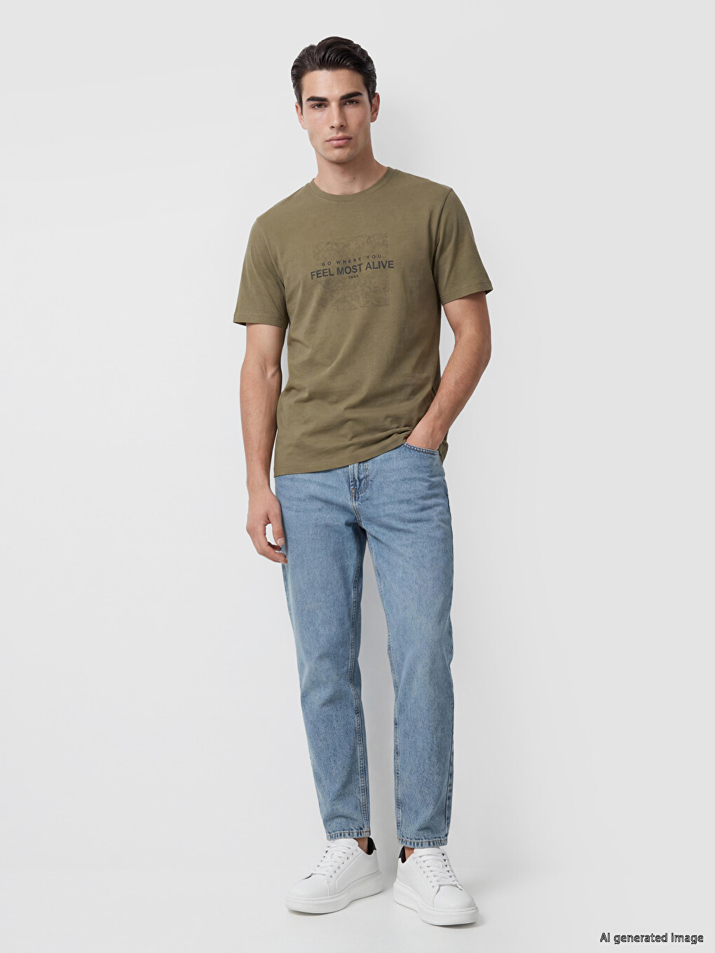 Crew Neck Printed Men's T-shirt-1