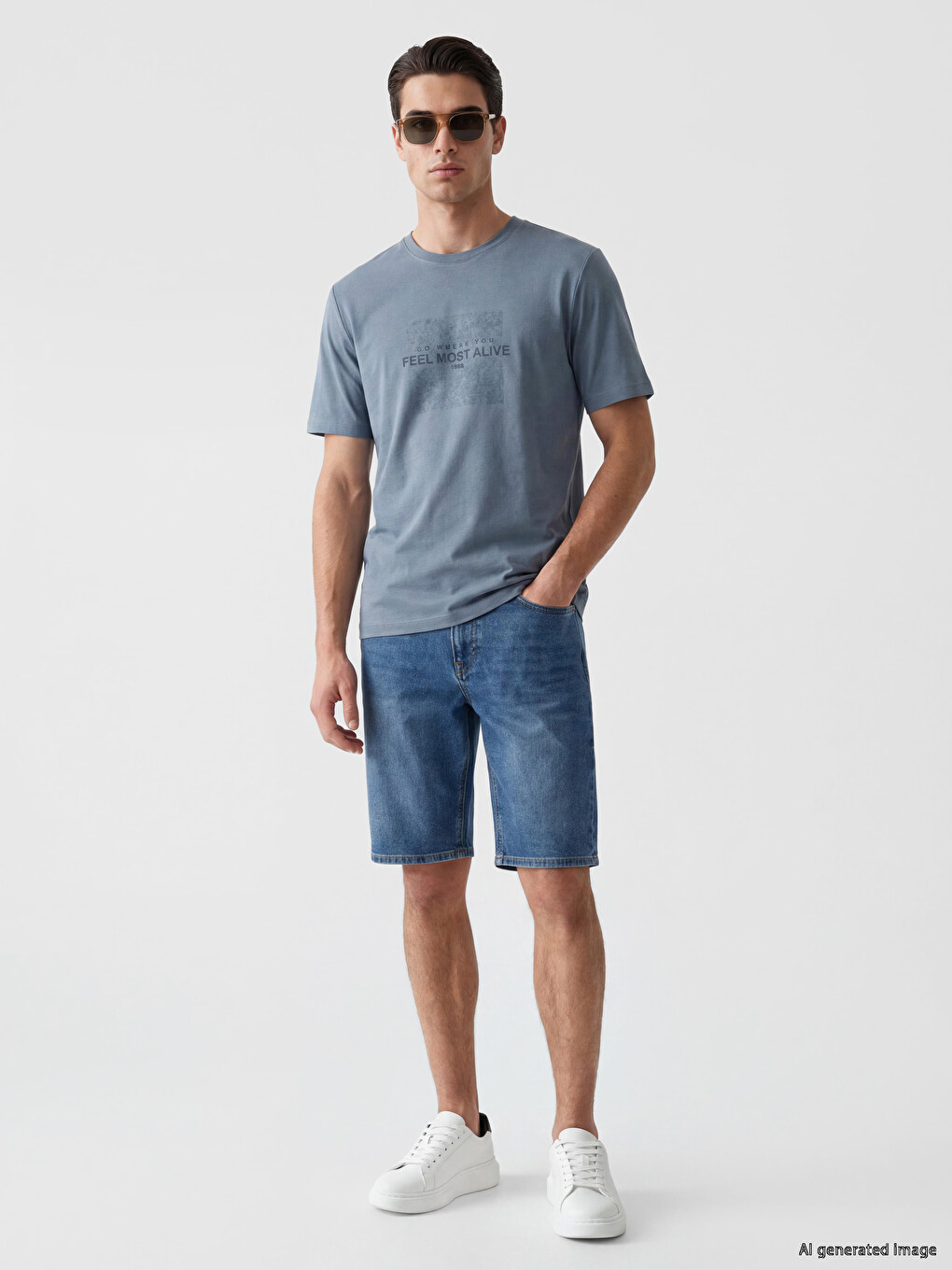 Crew Neck Printed Men's T-shirt-1