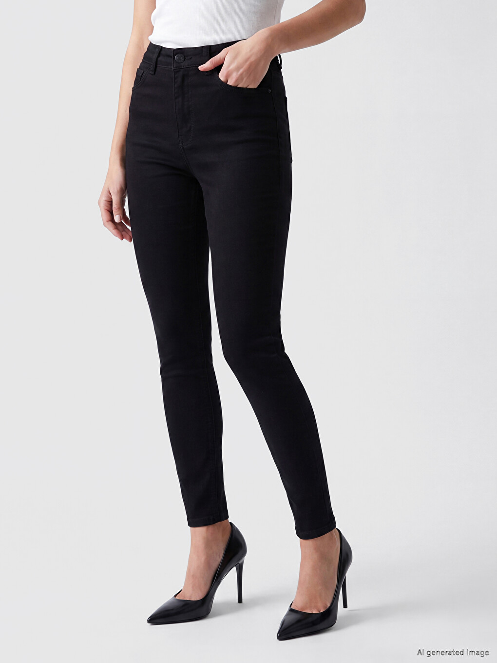 Siyah Jüpiter Süper Skinny Fit Kadın Jean Pantolon-1
