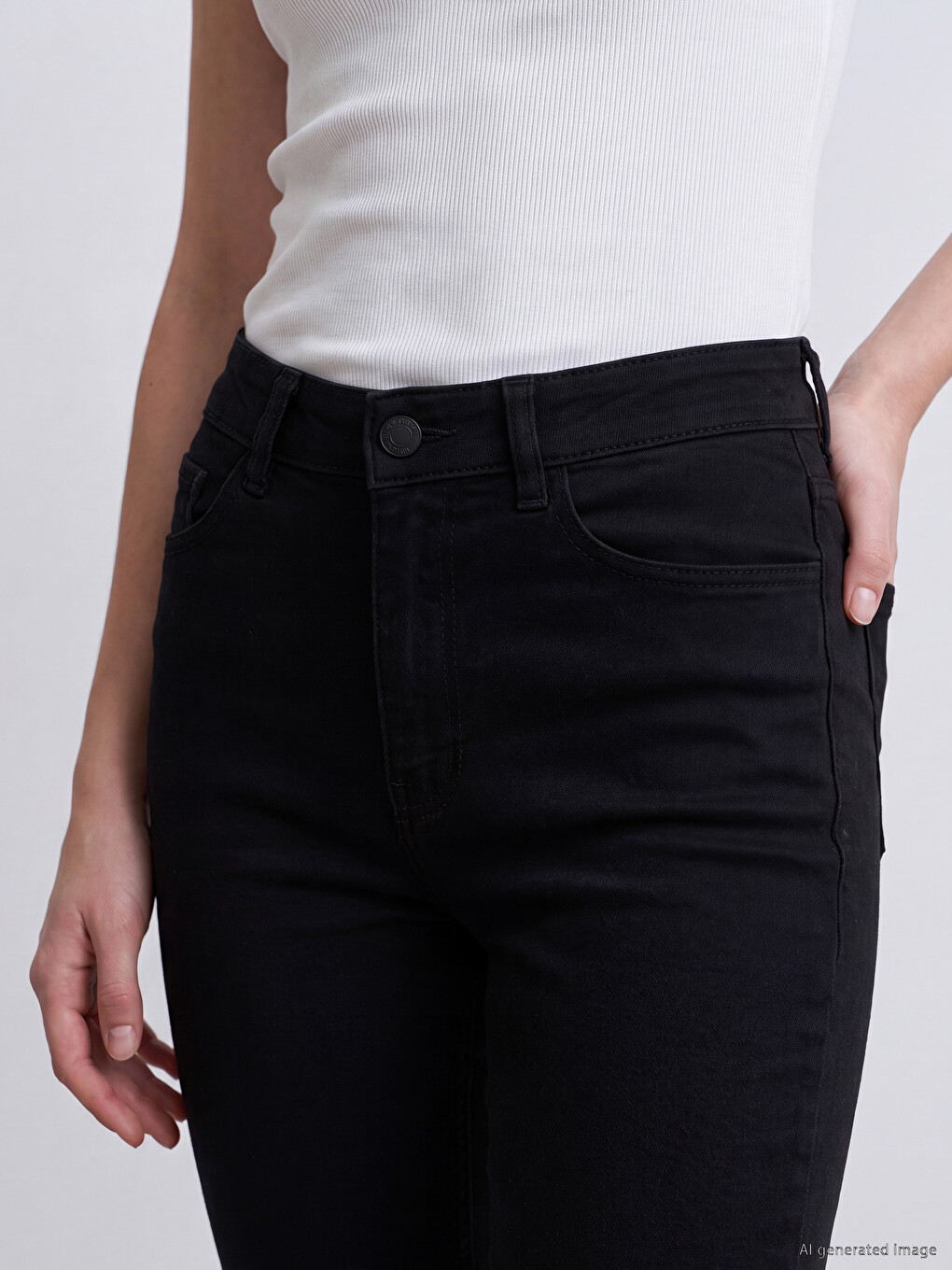 Siyah Jüpiter Süper Skinny Fit Kadın Jean Pantolon-2
