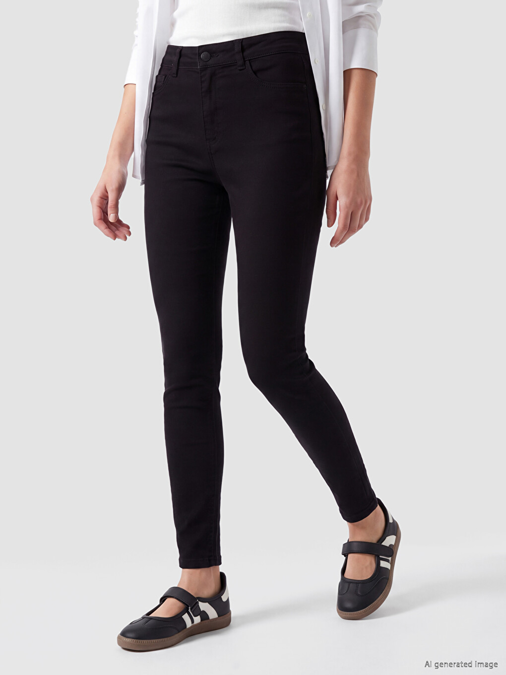 Siyah Jüpiter Süper Skinny Fit Kadın Jean Pantolon-1
