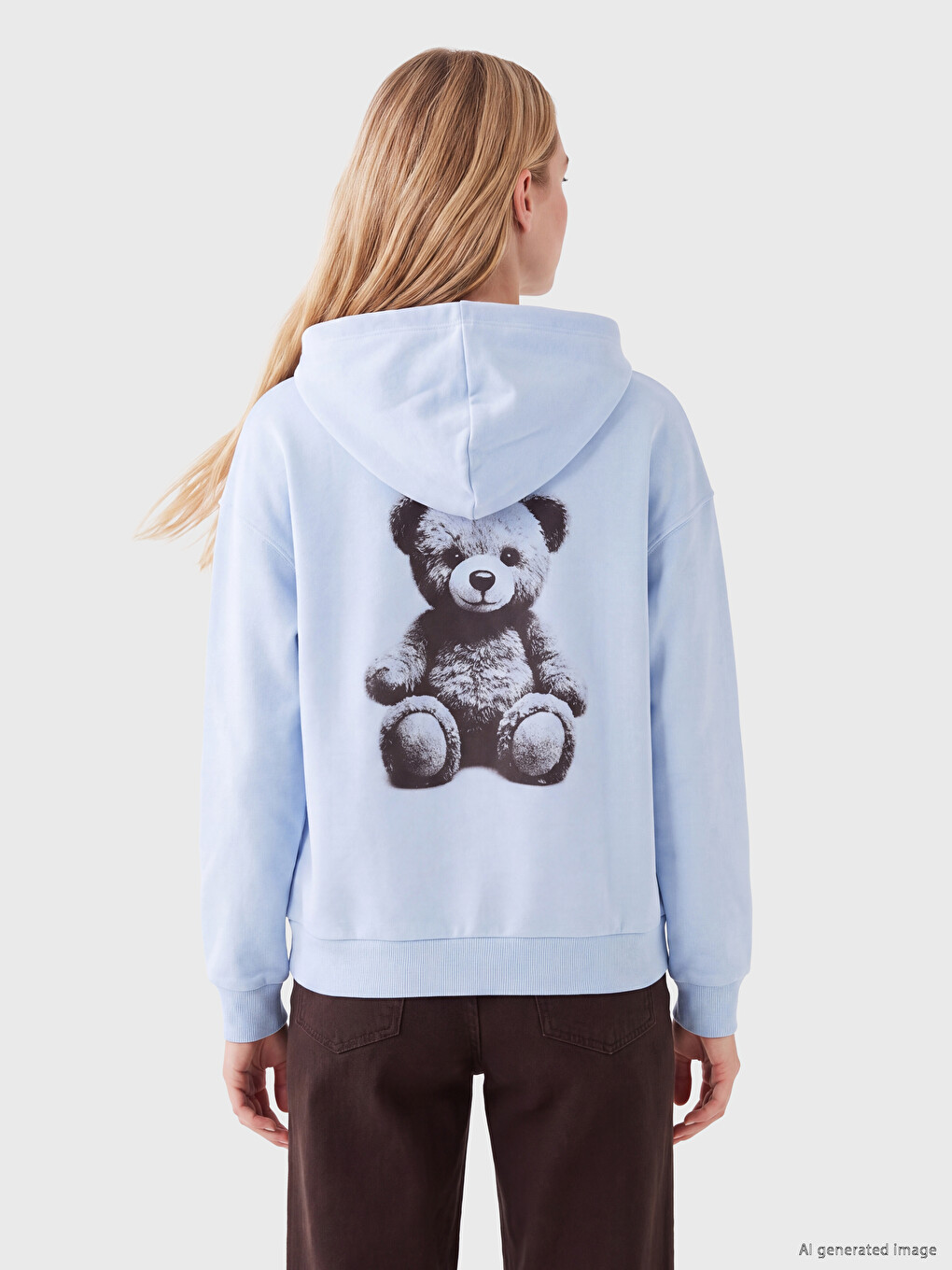 Printed Kangaroo Pocket Women's Thick Hoodie-3