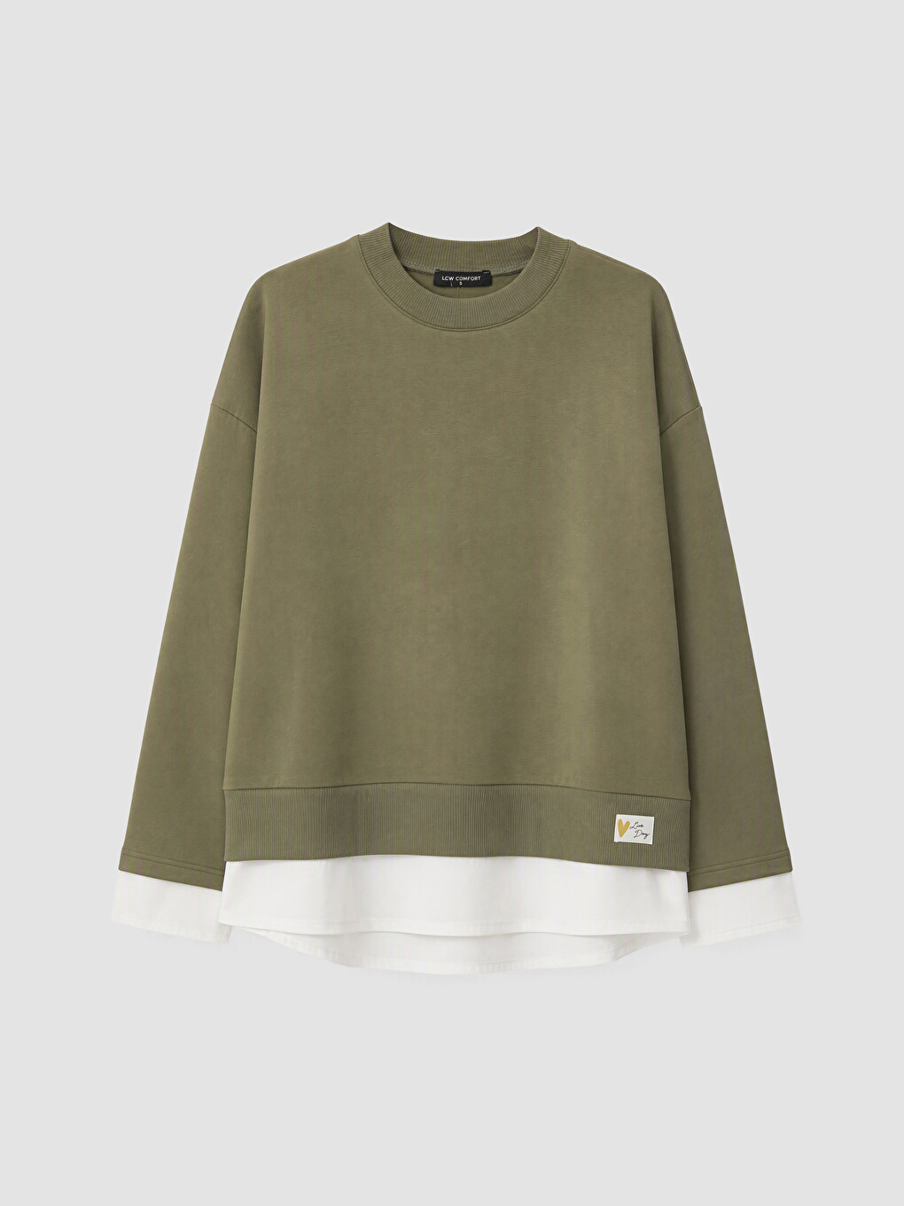 Femër Ngjyre Kaki Sweatshirt