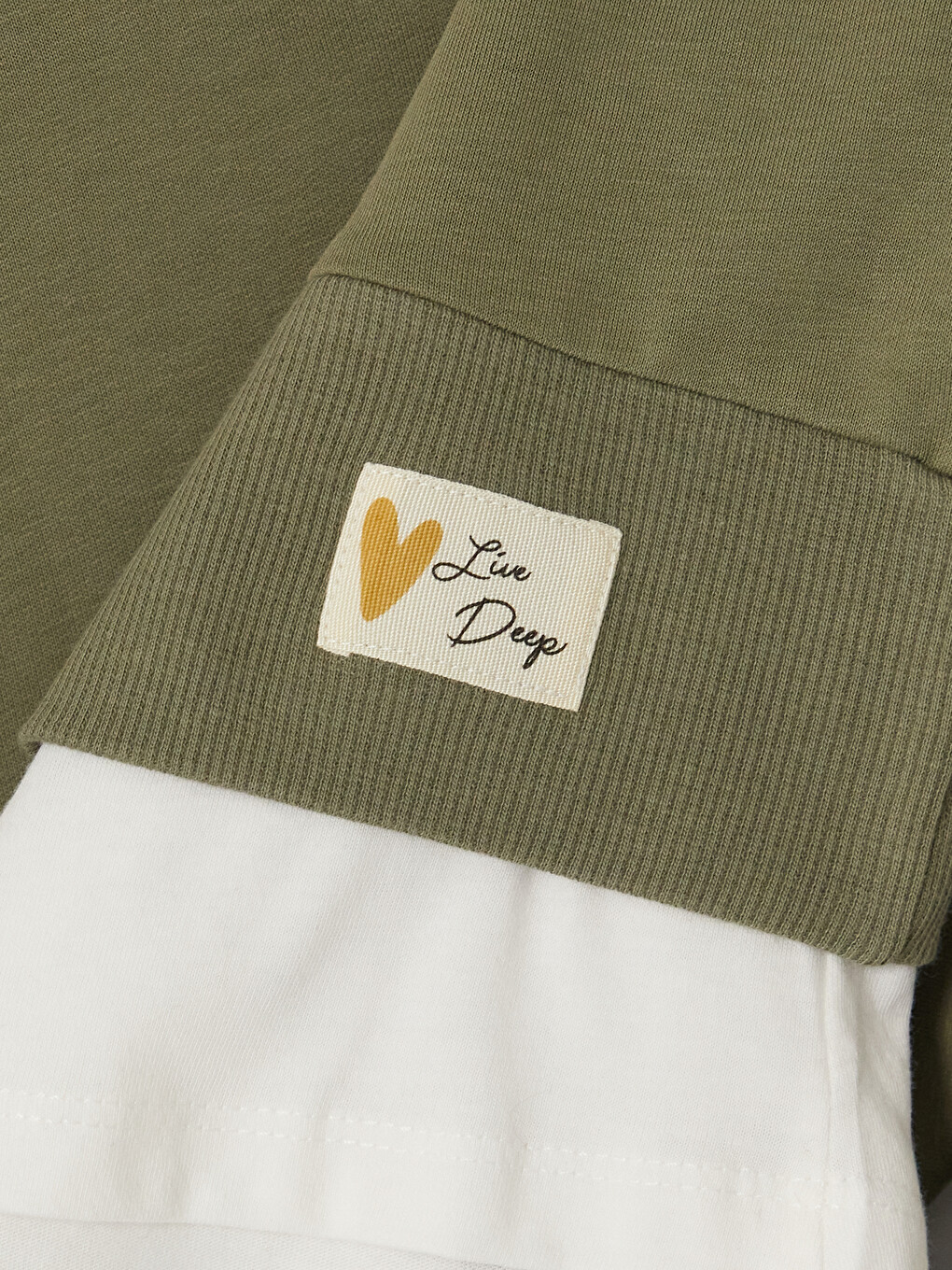 Femër Ngjyre Kaki Sweatshirt-2