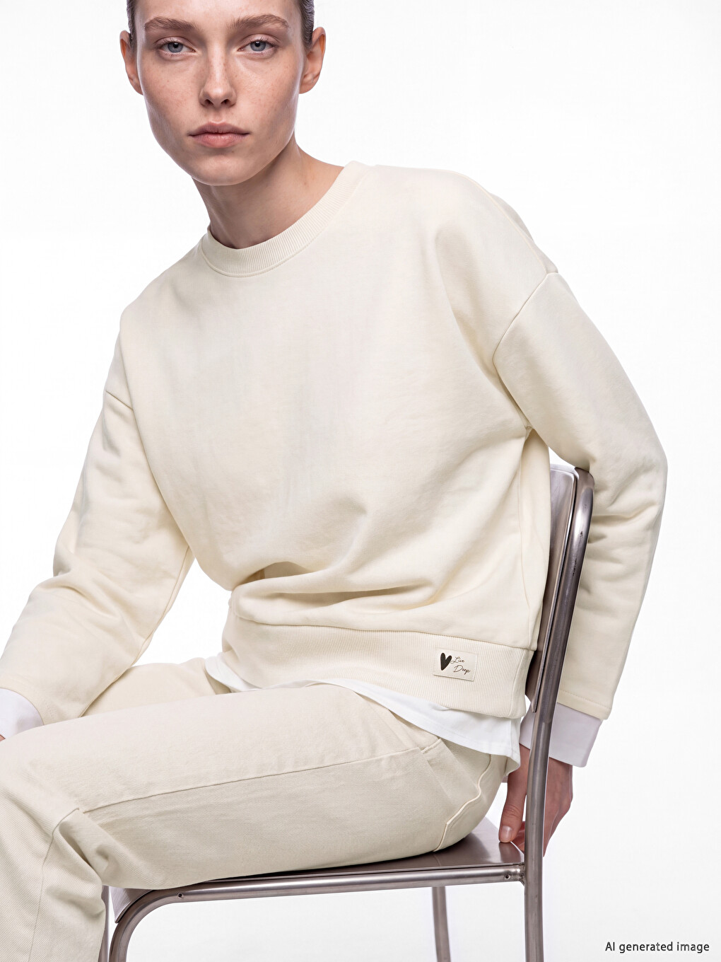 Crew Neck Oversize Women's Sweatshirt