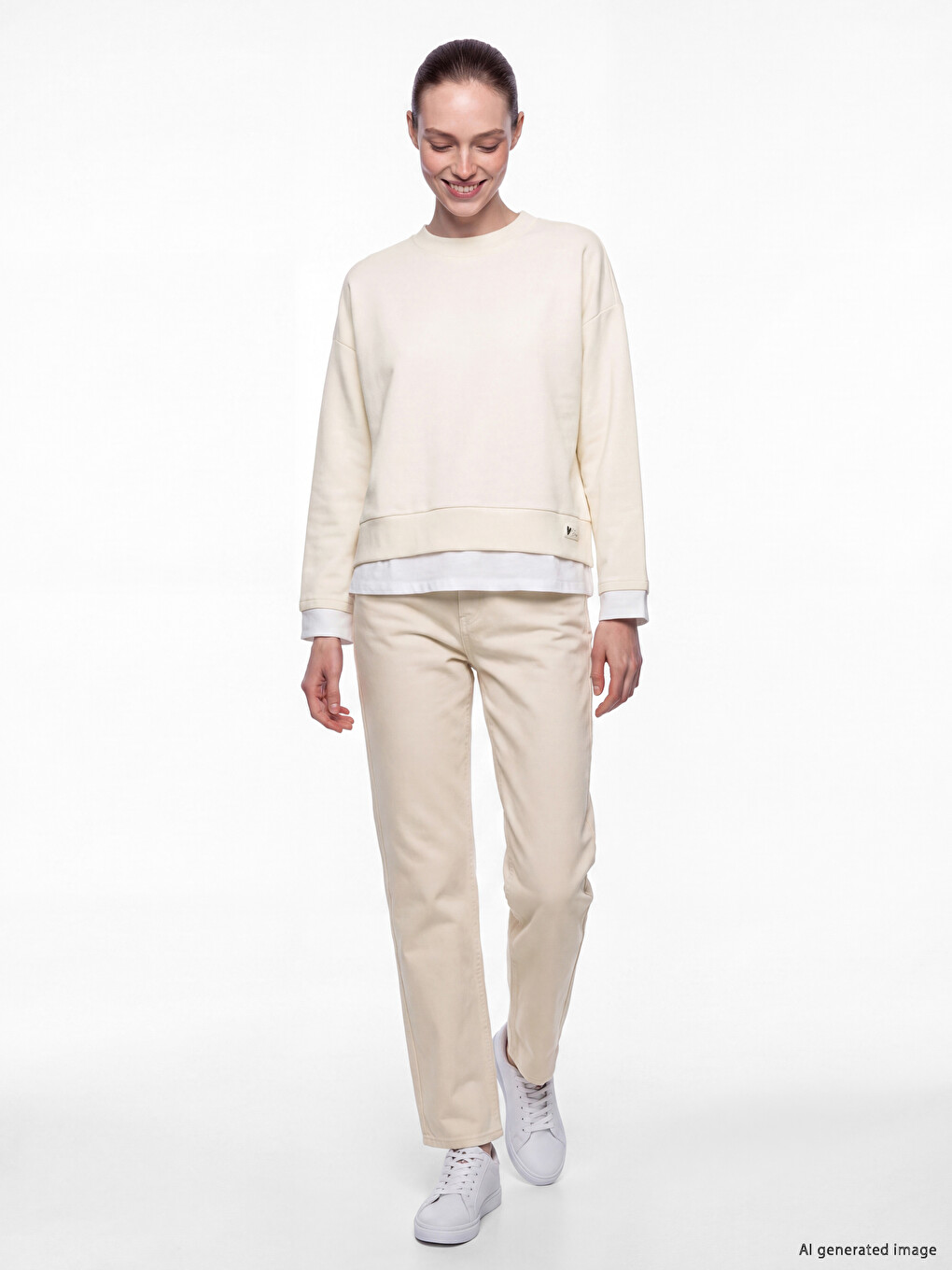 Crew Neck Oversize Women's Sweatshirt-1