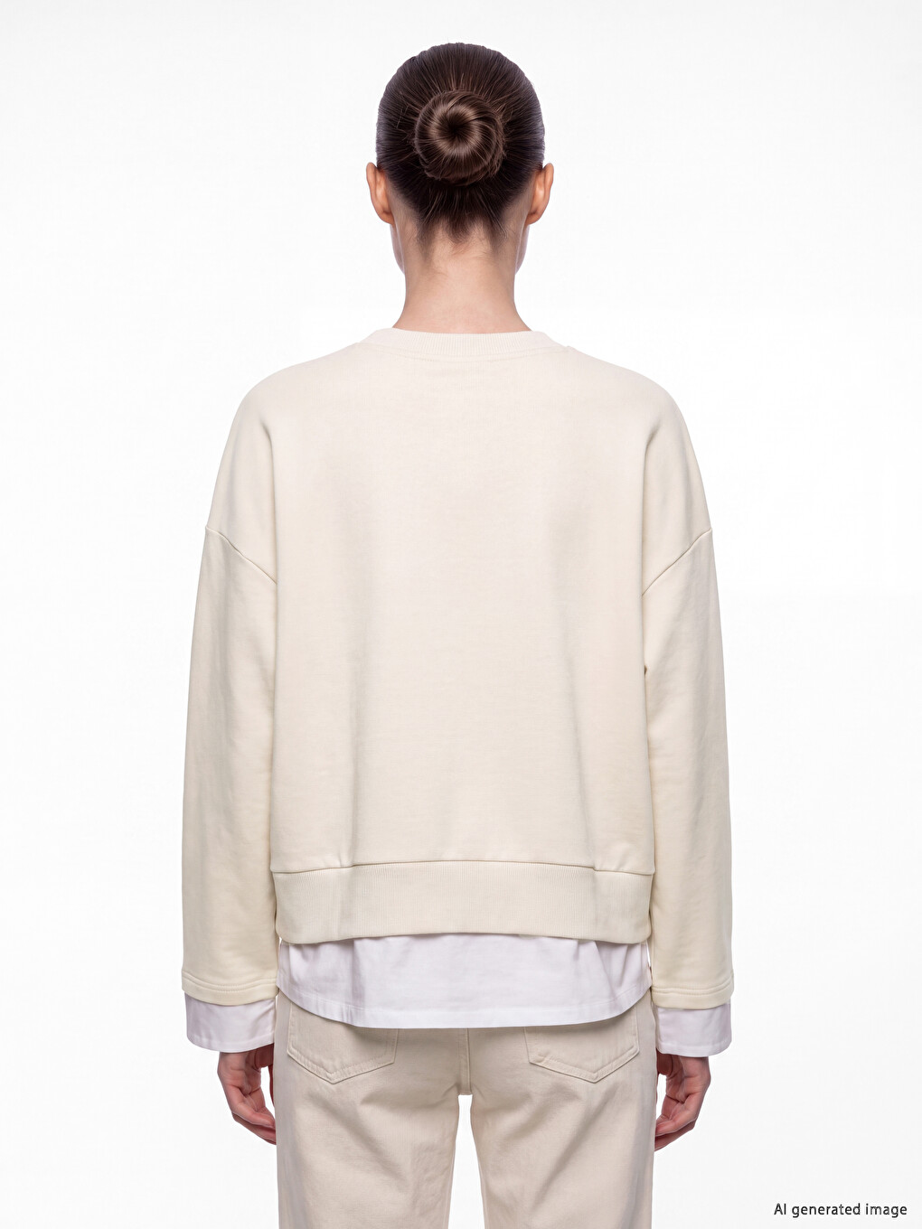 Crew Neck Oversize Women's Sweatshirt-3