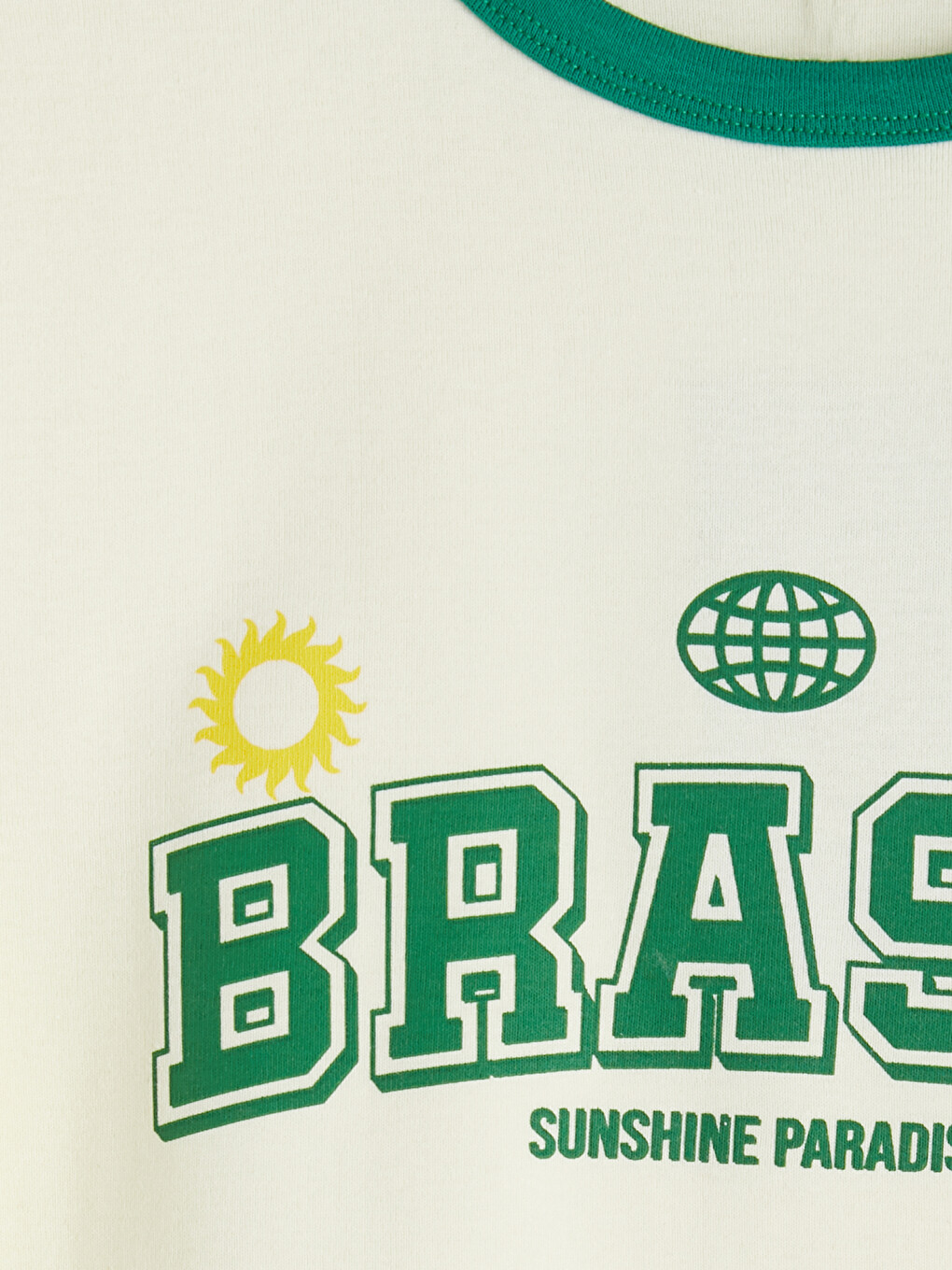 Sarı Brezilya Baskılı Kadın Crop-2