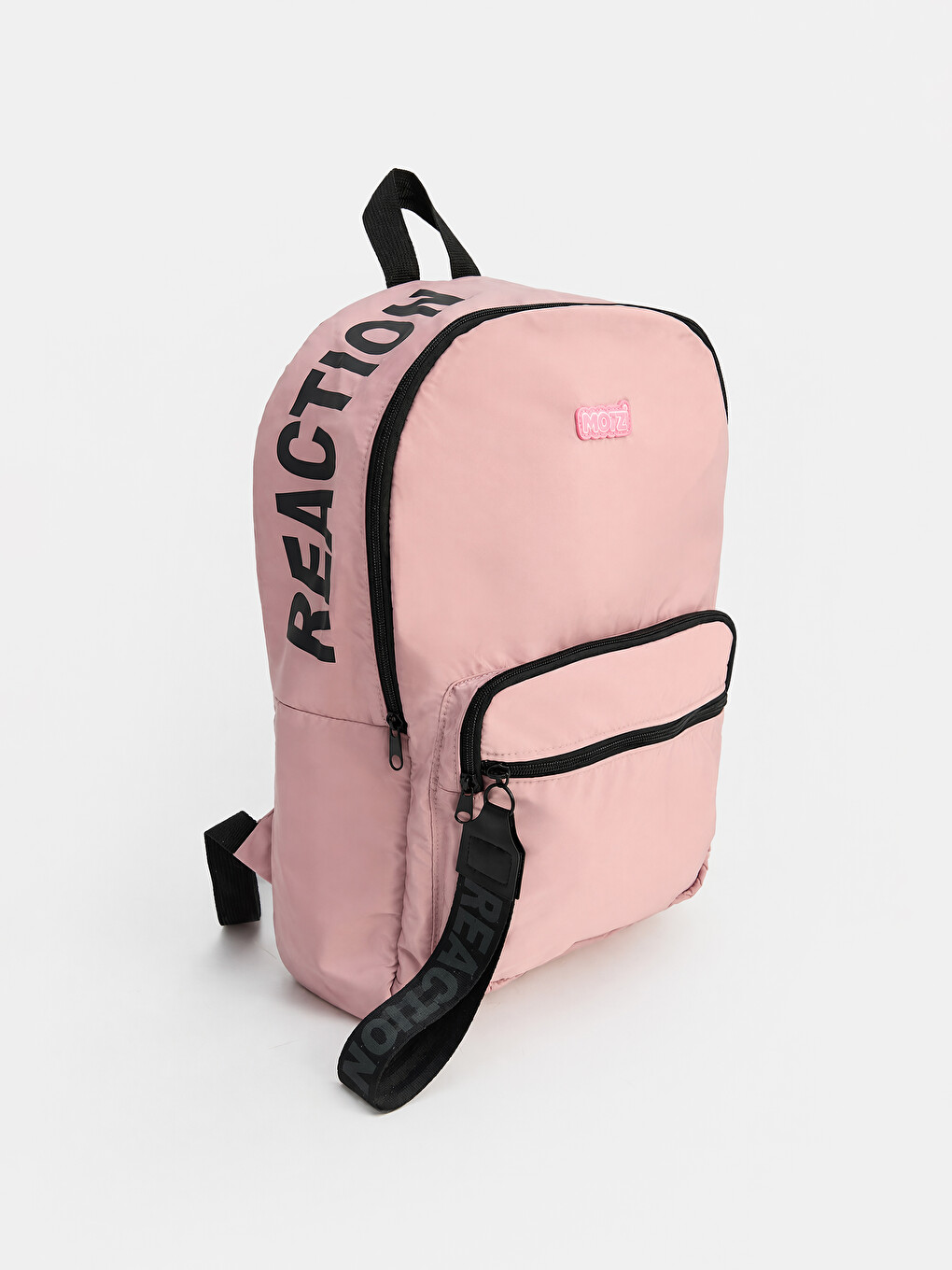 Pembe Çift Fermuarlı Kadın Sırt Çantası-1