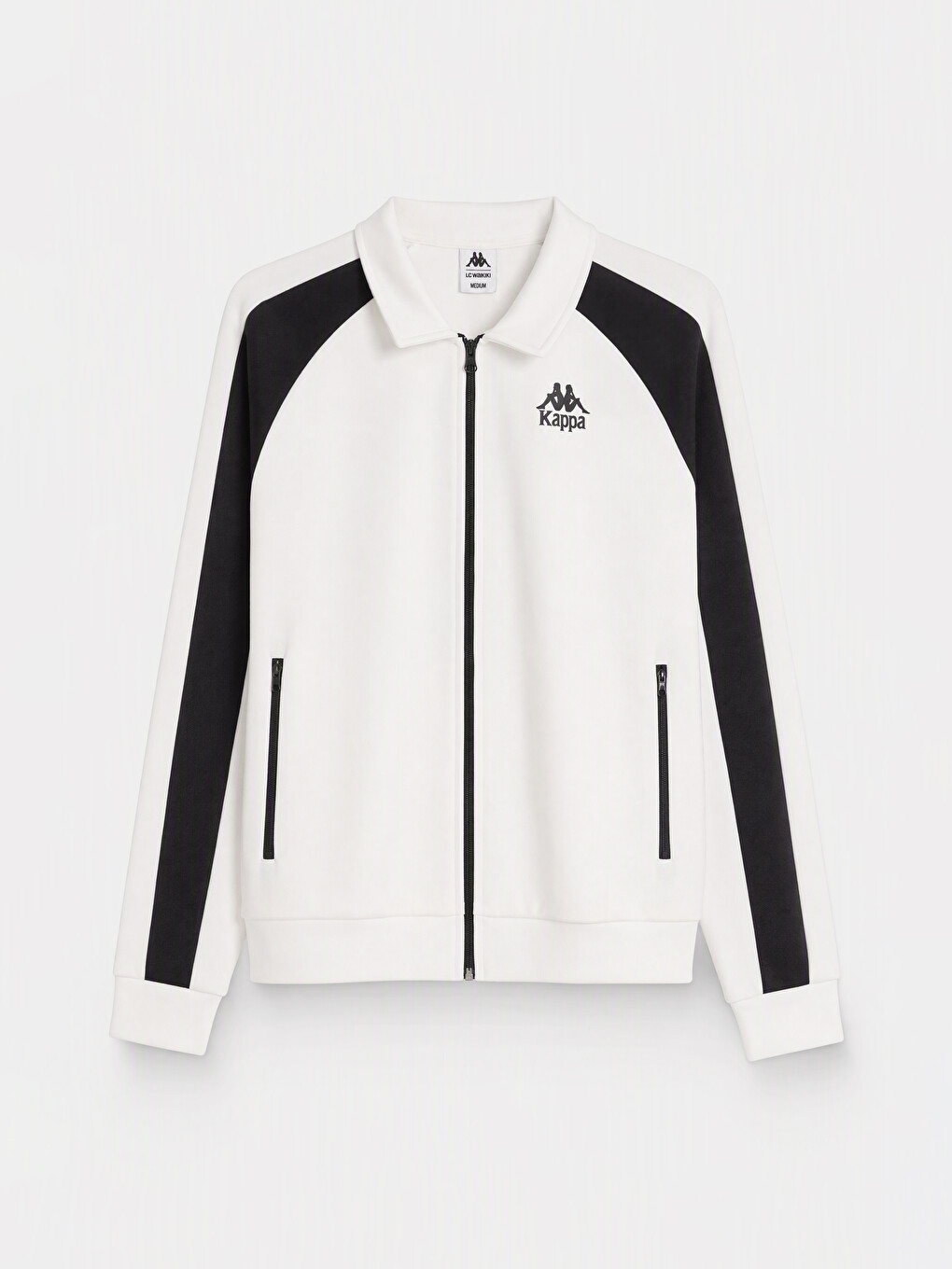 Ekru Loose Fit Erkek Fermuarlı Sweatshirt