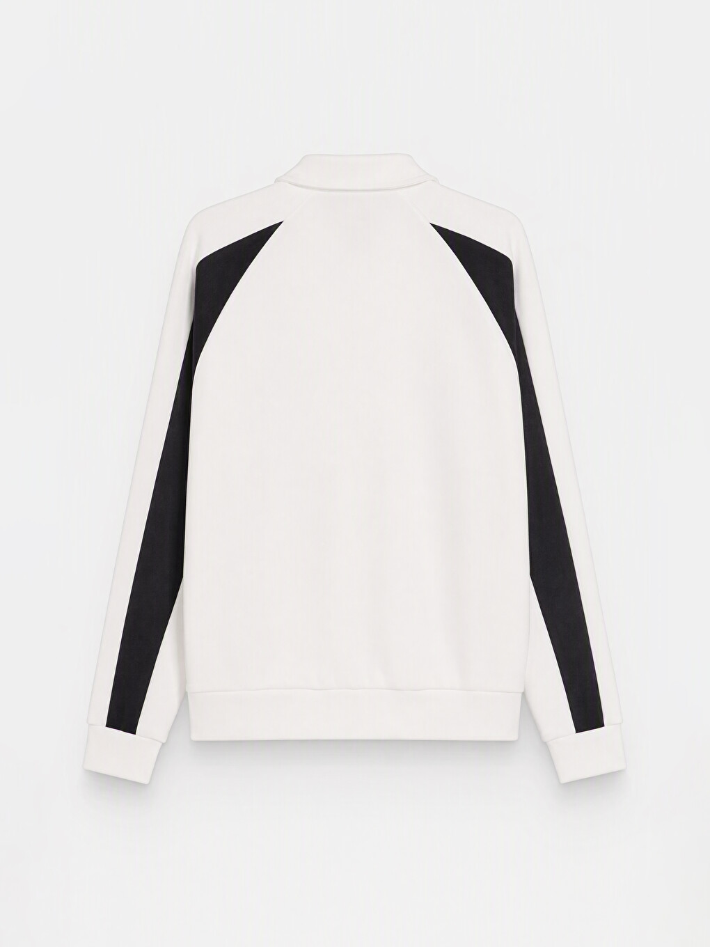 Ekru Loose Fit Erkek Fermuarlı Sweatshirt-1