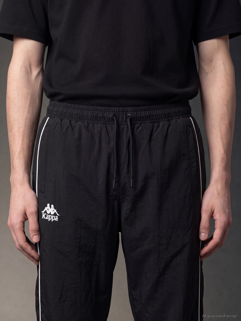 Siyah Loose Fit Erkek Jogger Eşofman Altı-3
