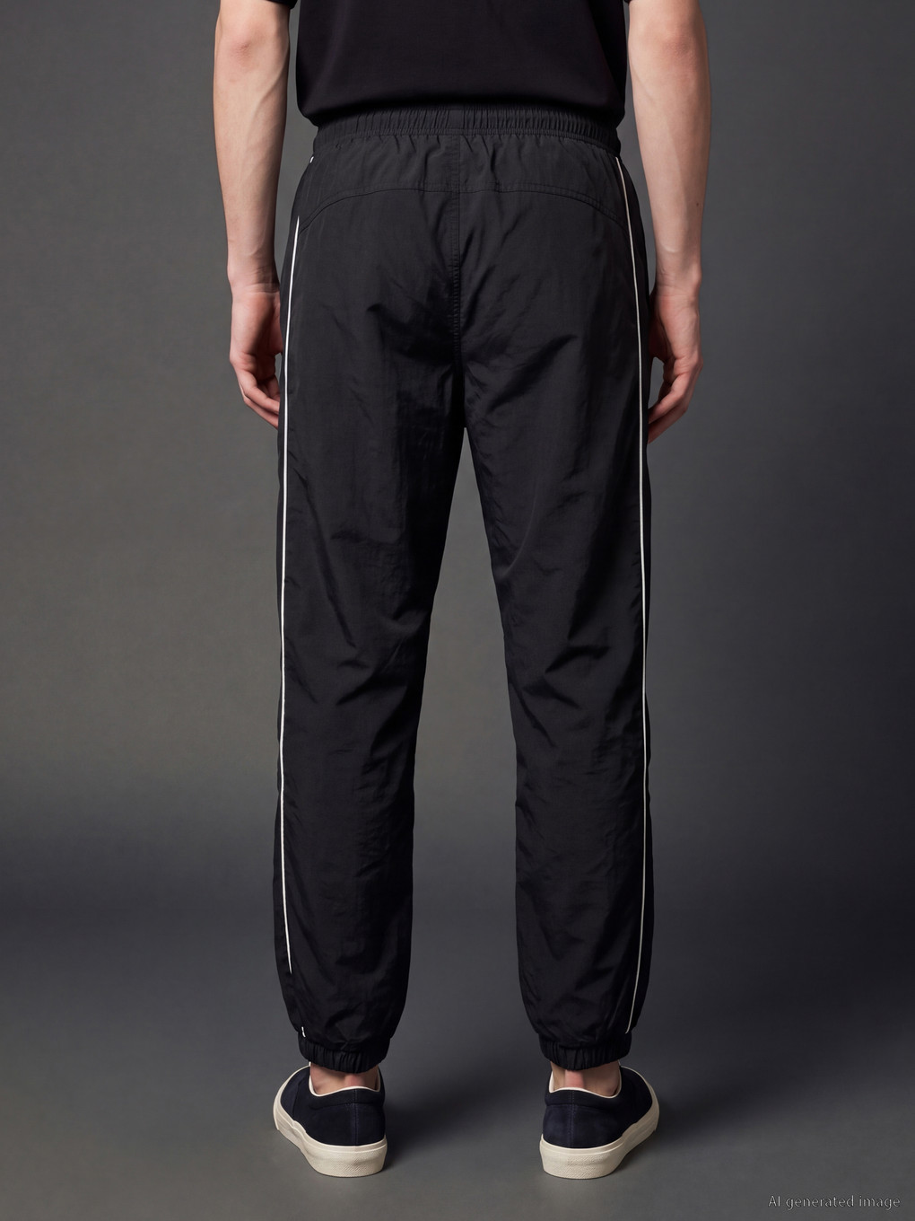 Siyah Loose Fit Erkek Jogger Eşofman Altı-4