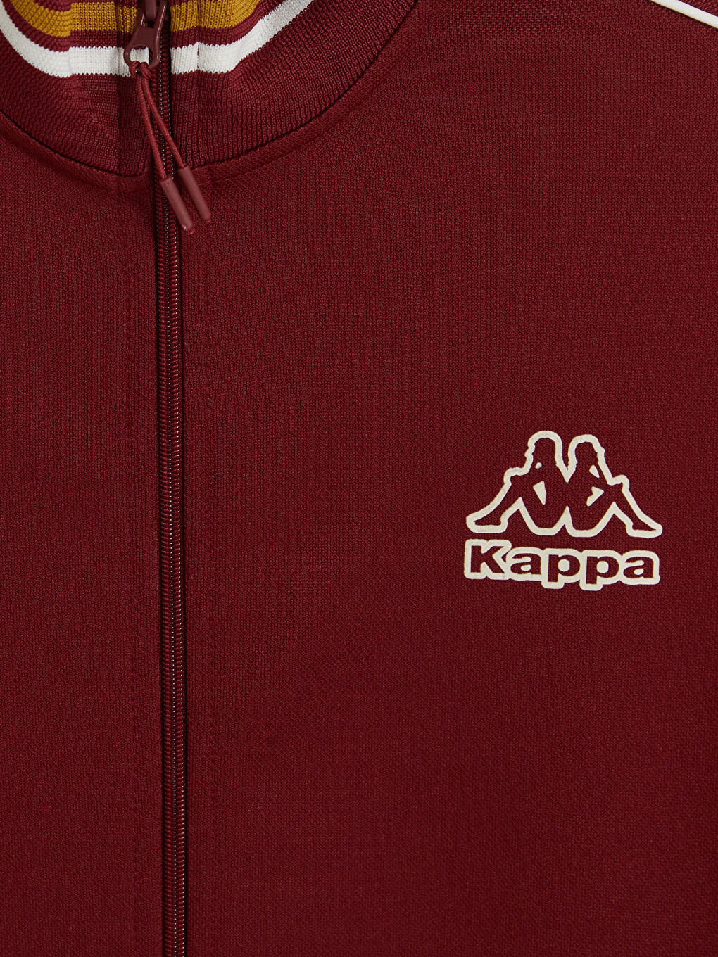 Bordo Dik Yaka Erkek Fermuarlı Sweatshirt-2