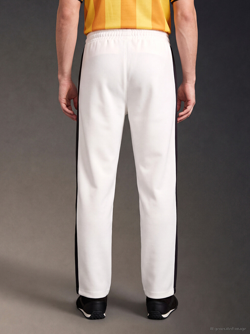Ekru Loose Fit Erkek Eşofman Altı-4