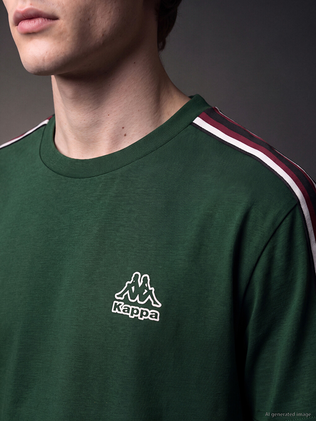 Yeşil Bisiklet Yaka Baskılı Erkek Sweatshirt-3