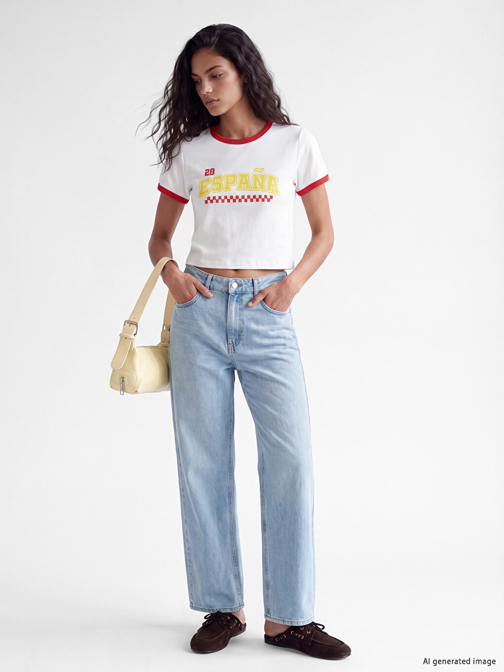 Crew Neck Printed Women's Crop-1