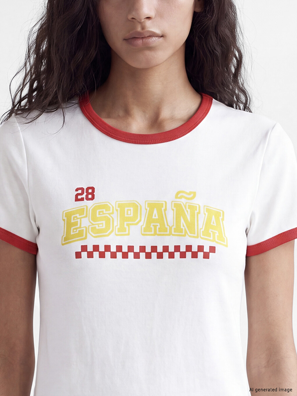 Crew Neck Printed Women's Crop-2