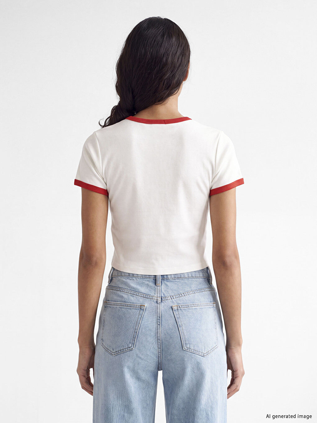 Crew Neck Printed Women's Crop-3