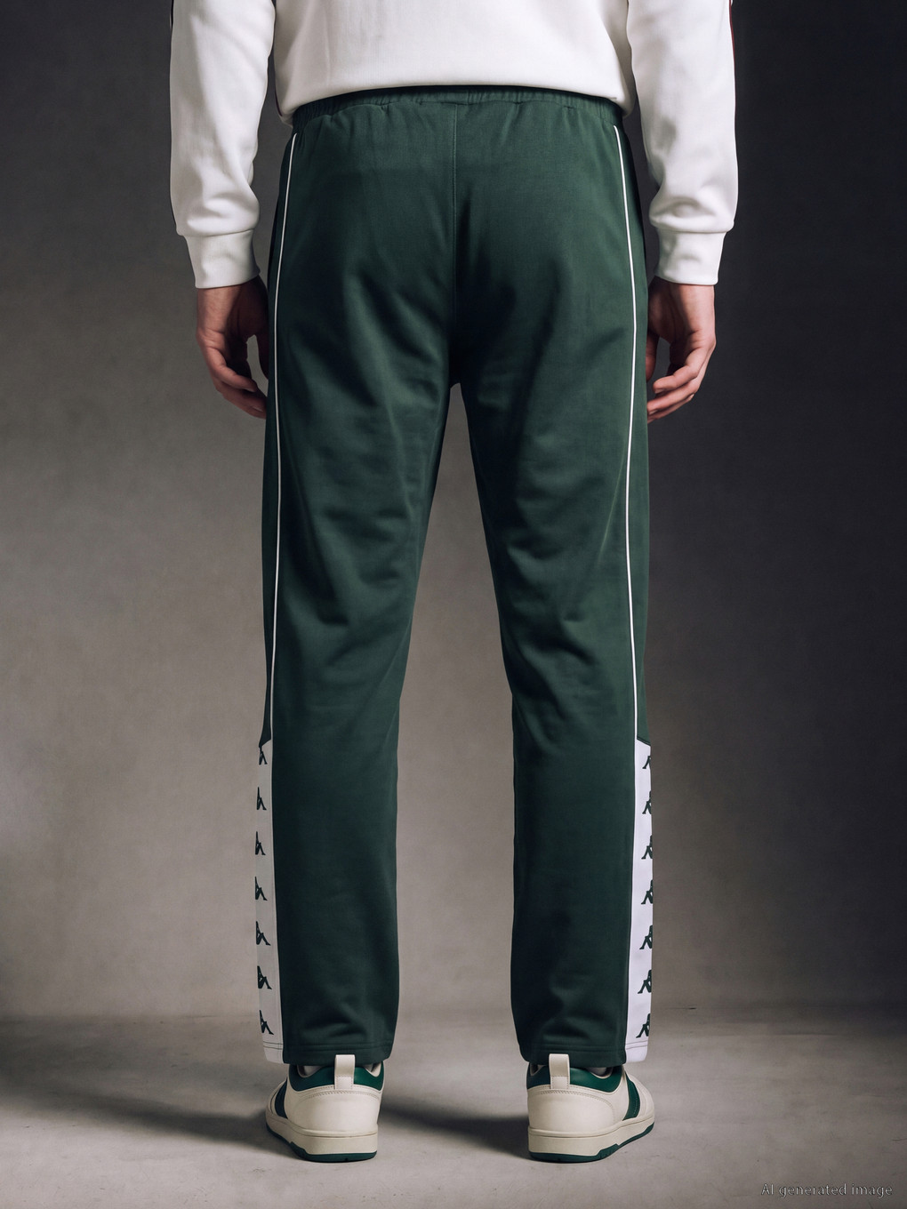 Yeşil Loose Fit Baskılı Erkek Eşofman Altı-4