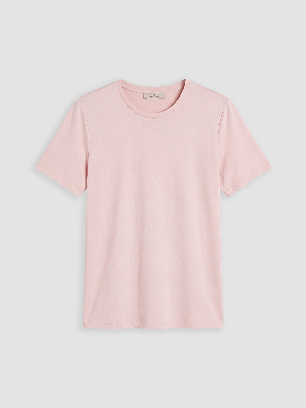Pembe Bisiklet Yaka Kadın Tişört-4