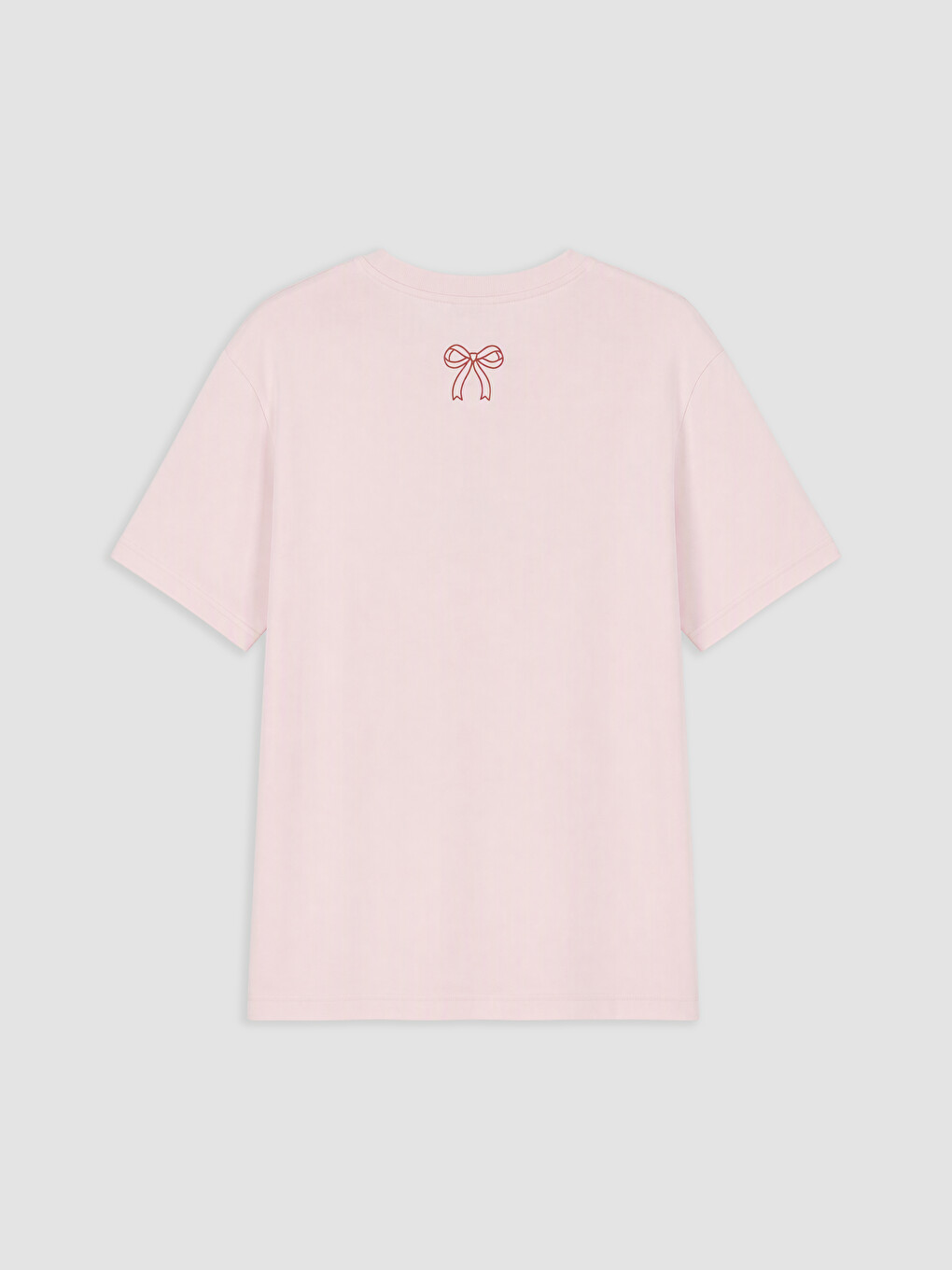 Pembe Marie Baskılı %100 Pamuklu Kadın Tişört-1