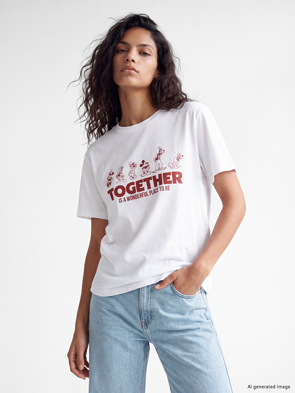 Mickey Mouse Printed 100% Cotton Women's T-shirt