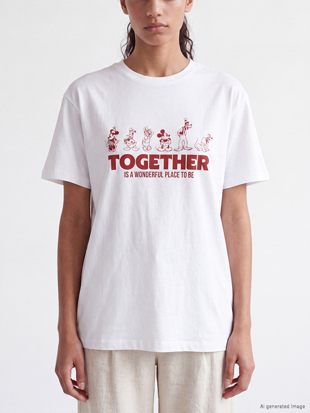 Mickey Mouse Printed 100% Cotton Women's T-shirt-2