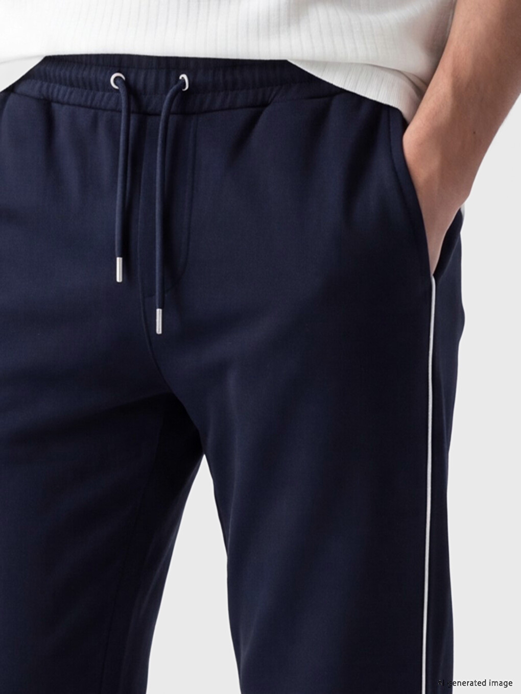 Lacivert Regular Fit Erkek Kalın Eşofman Altı-2