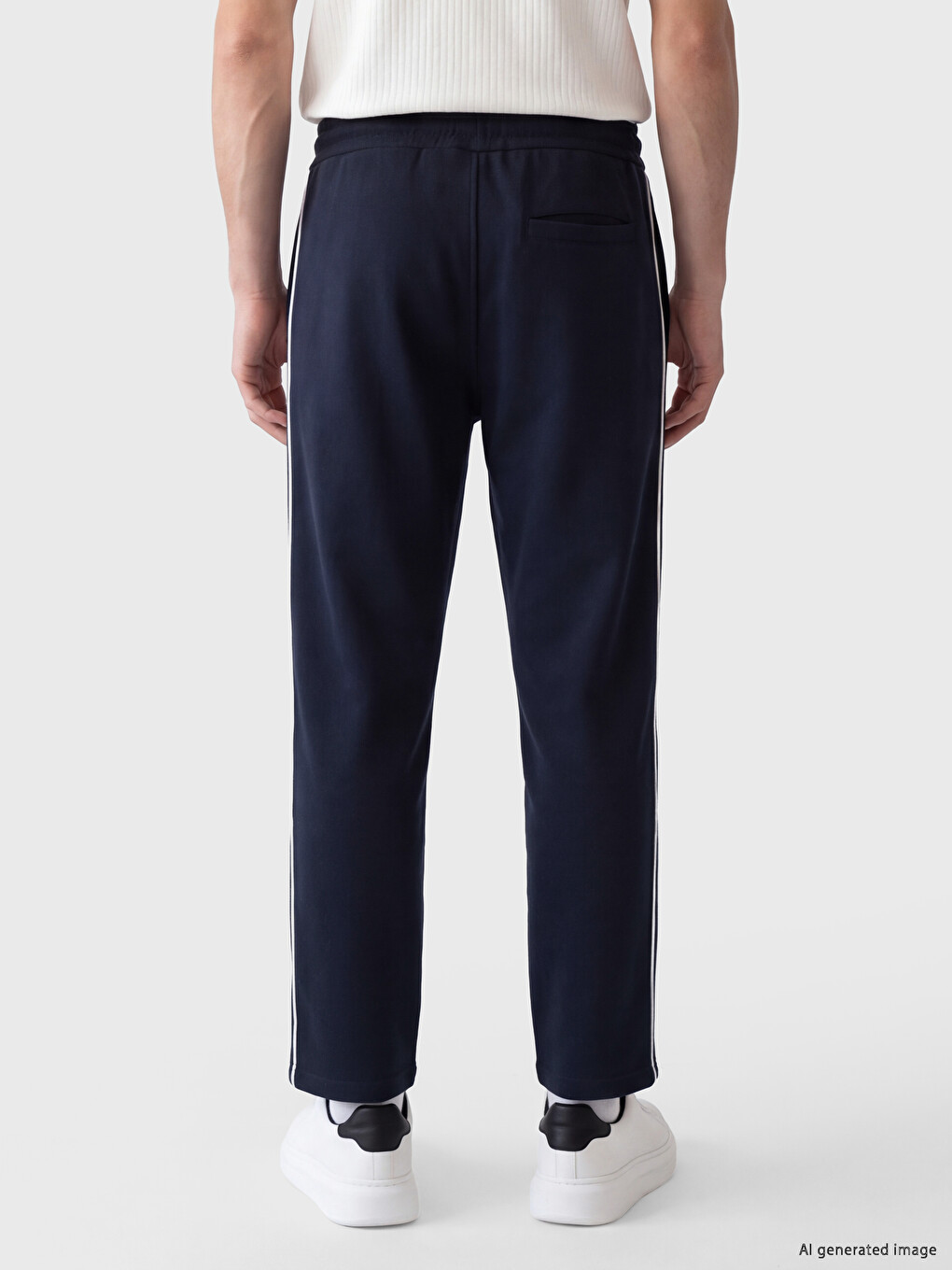 Lacivert Regular Fit Erkek Kalın Eşofman Altı-3