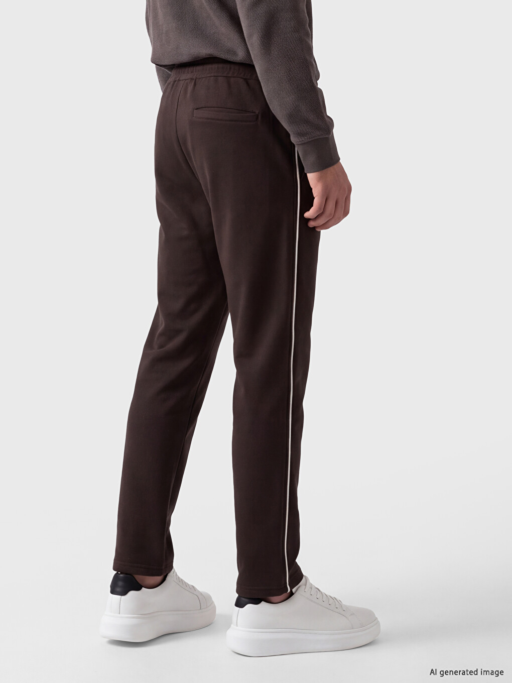 Kahverengi Regular Fit Erkek Kalın Eşofman Altı-3