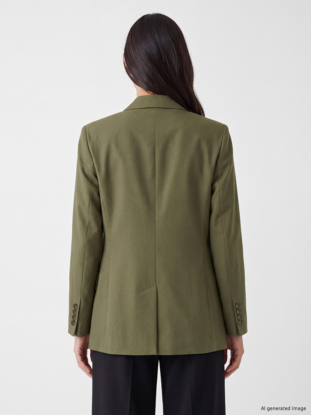 Haki Kadın Blazer Ceket-4