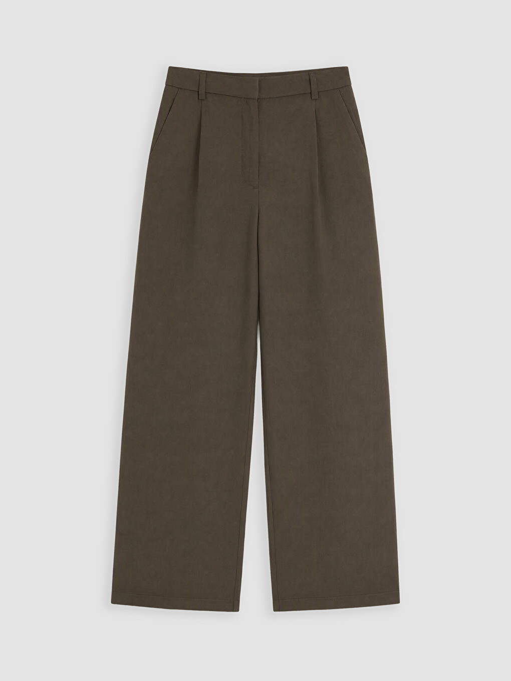 High Waist Pleated Women's Fabric Trousers