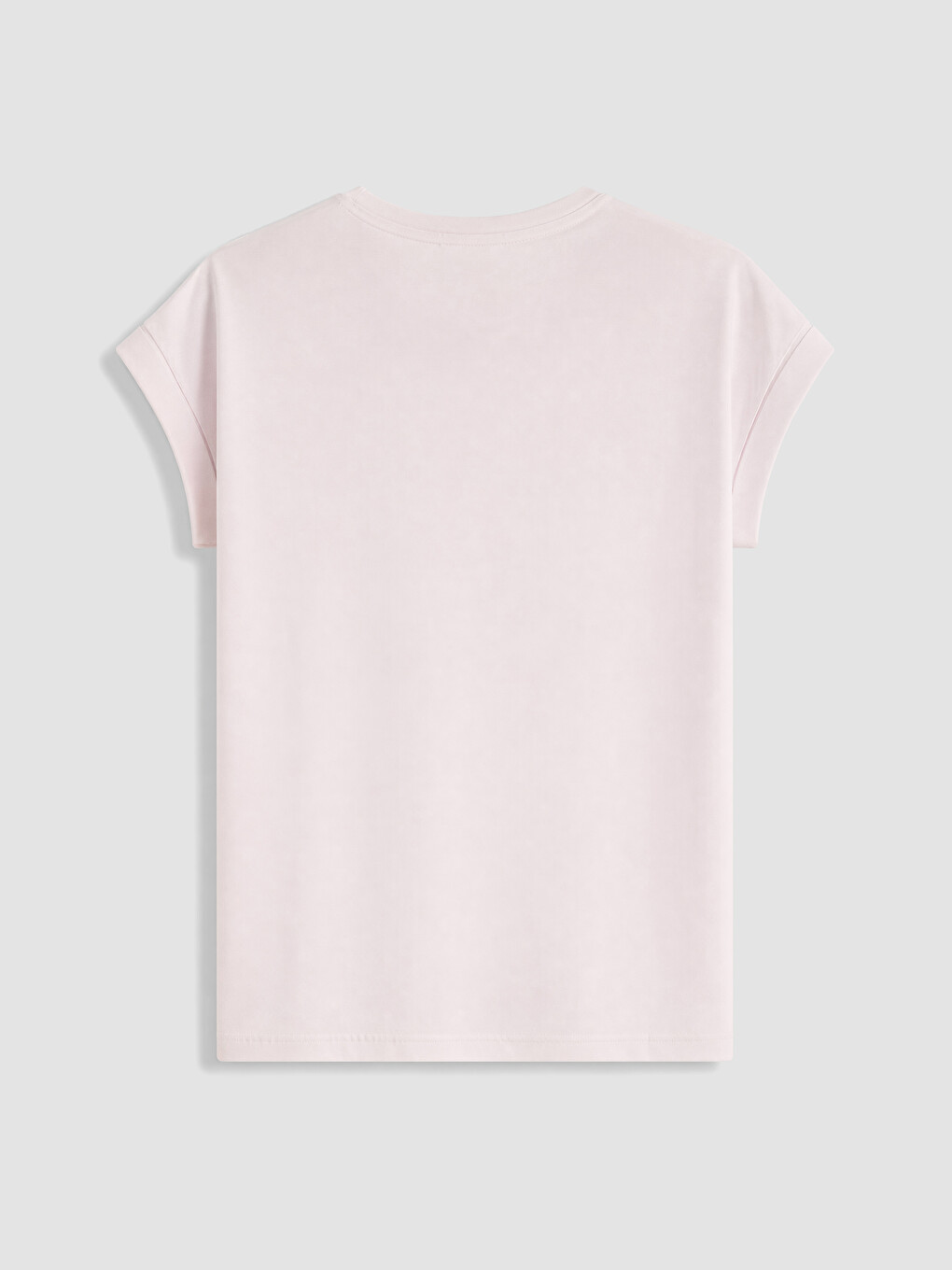 Pembe Bisiklet Yaka Nakışlı Kadın Pijama Üst-3