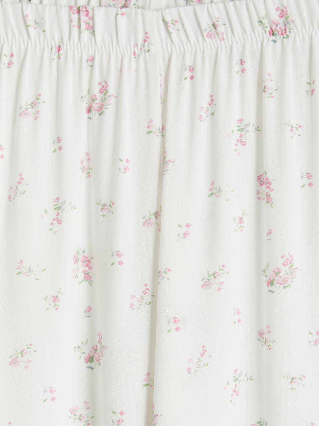 Ekru Çiçekli Kapri Pijama Altı-1