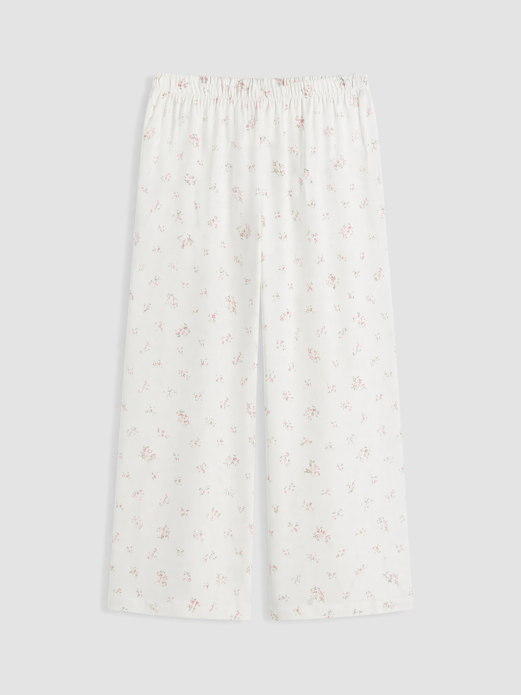 Ekru Çiçekli Kapri Pijama Altı
