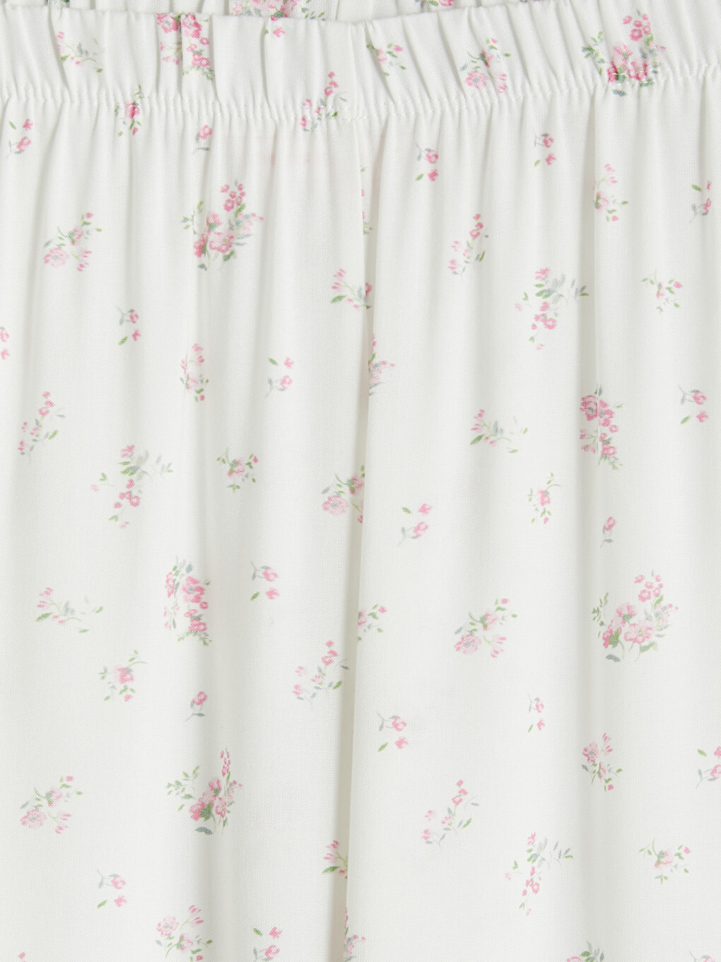 Ekru Bisiklet Yaka Çiçekli Kadın Kaprili Pijama Takımı-4
