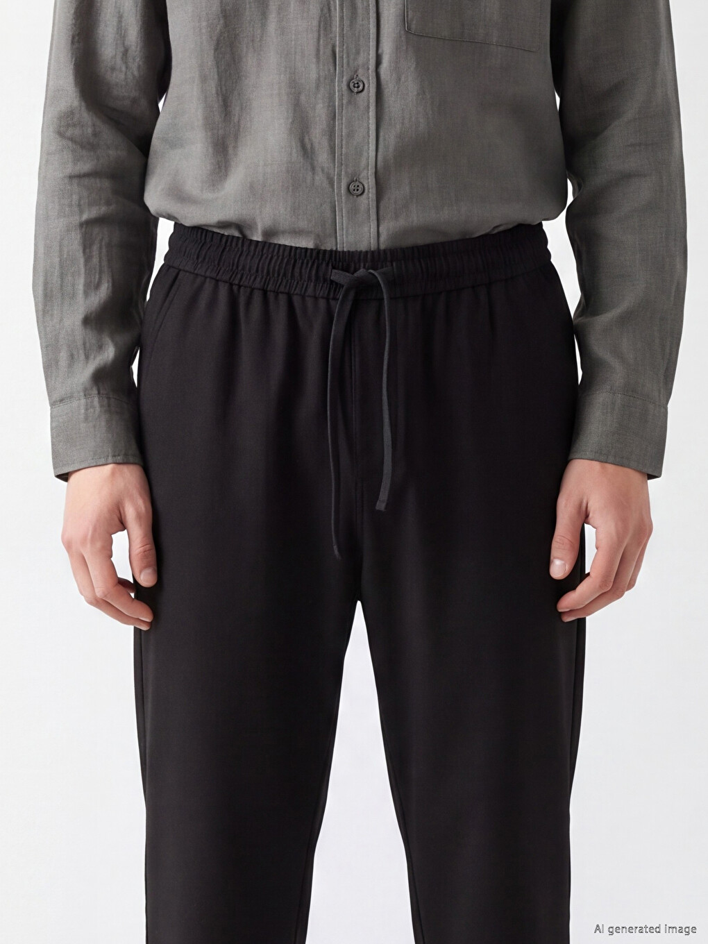 Crna Pantalone Muškarac-2