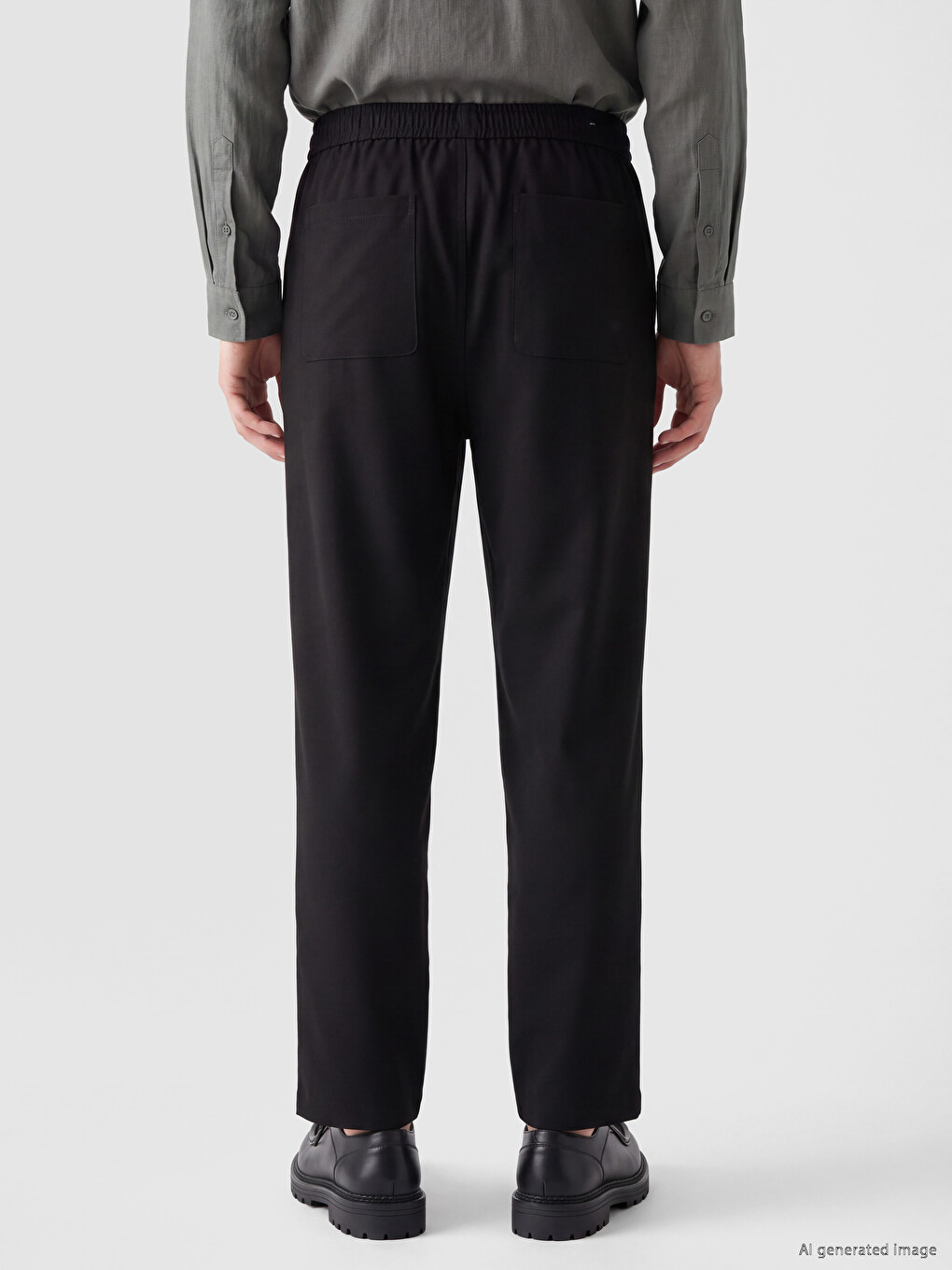 Crna Pantalone Muškarac-3