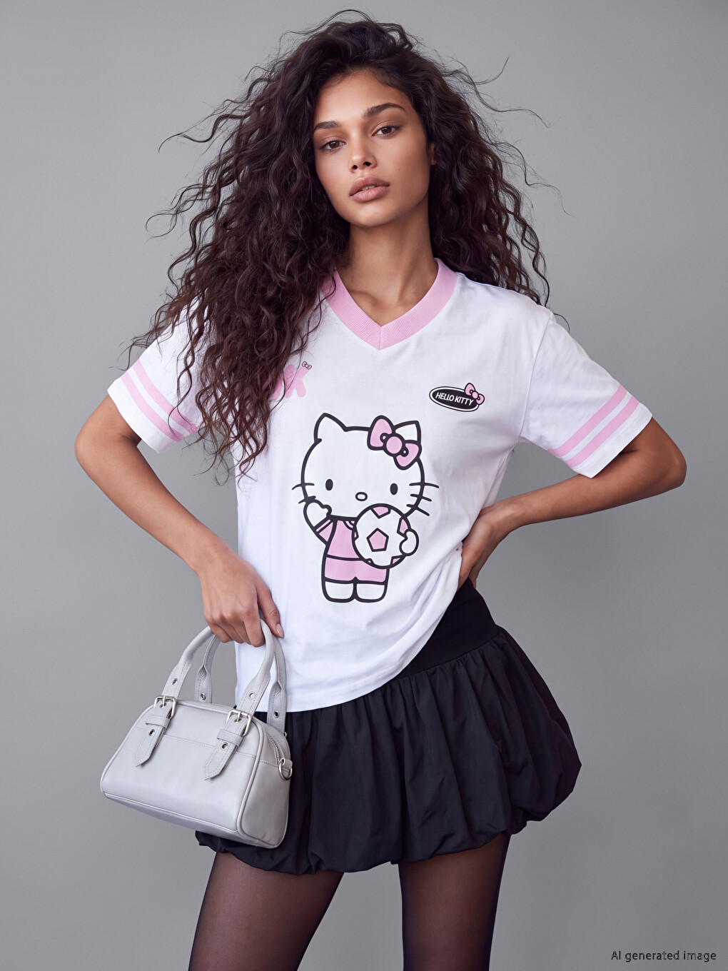 Hello Kitty Printed %100 Cotton Women's T-shirt