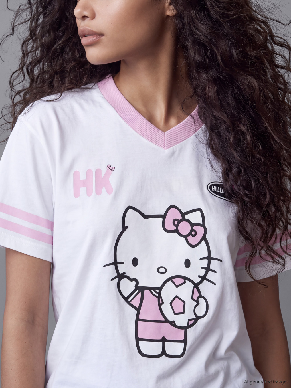 Hello Kitty Printed %100 Cotton Women's T-shirt-2