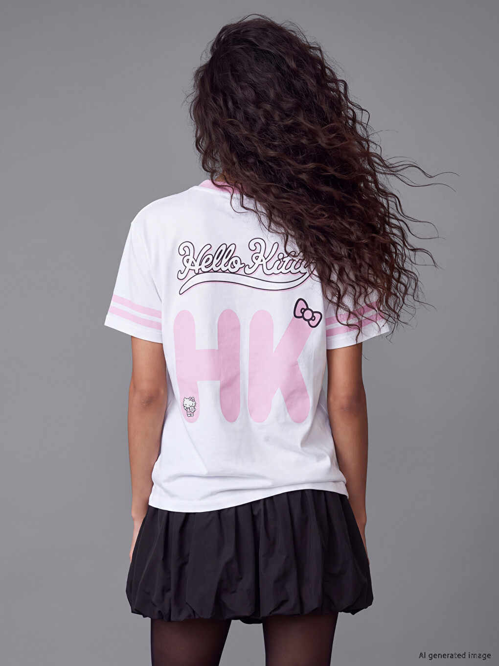 Hello Kitty Printed %100 Cotton Women's T-shirt-3