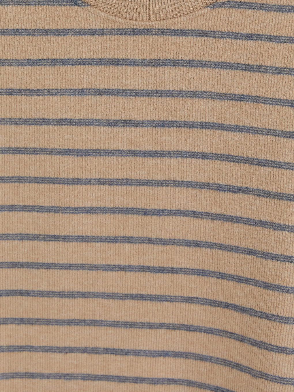 Bej Bisiklet Yaka Erkek Sweatshirt-1