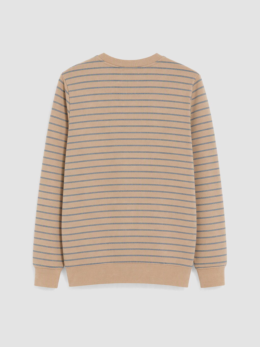 Bej Bisiklet Yaka Erkek Sweatshirt-2
