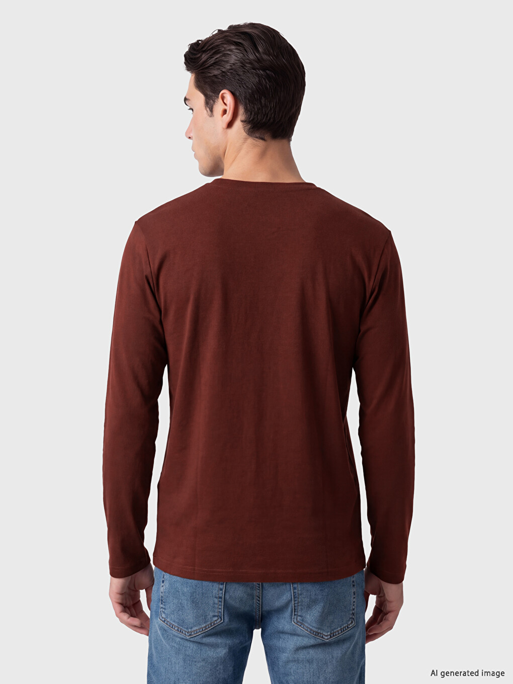 T-shirt Homme À Manches Longues À Col Rond-2