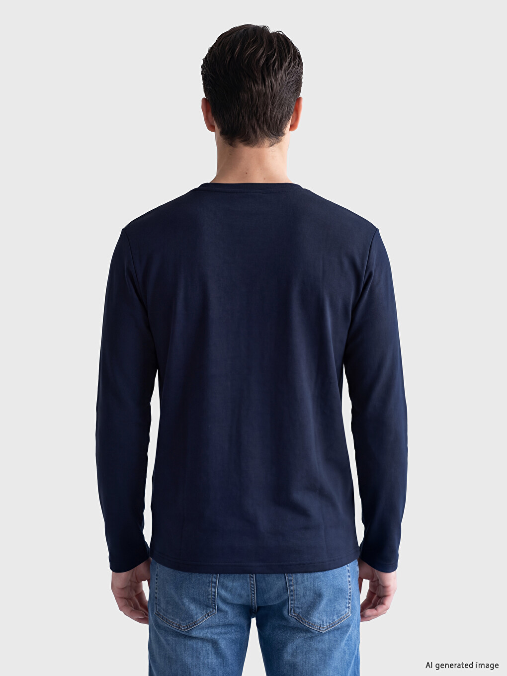 Crew Neck Long Sleeve Men's T-shirt-2